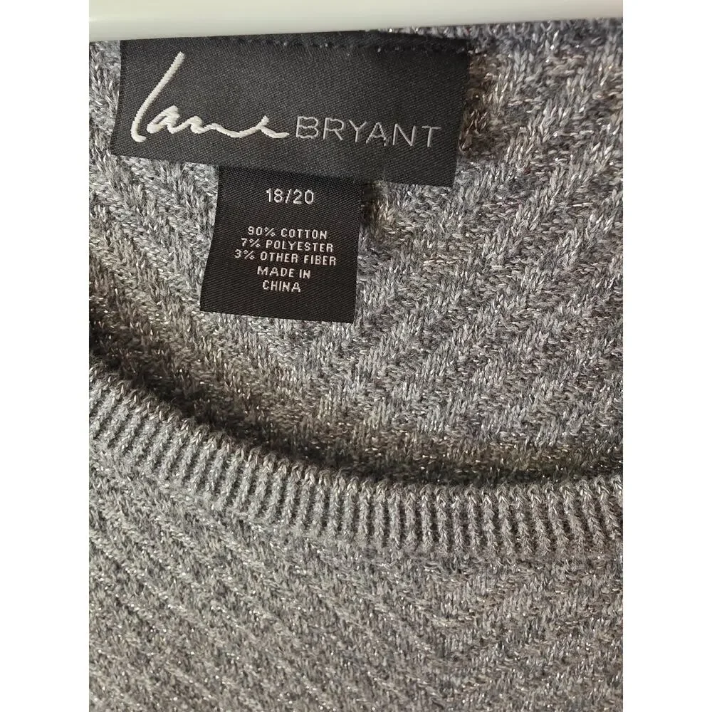 Lane‎ Bryant Sweater Dress 18/20 Womens Plus Size Silver Sparkle Christmas